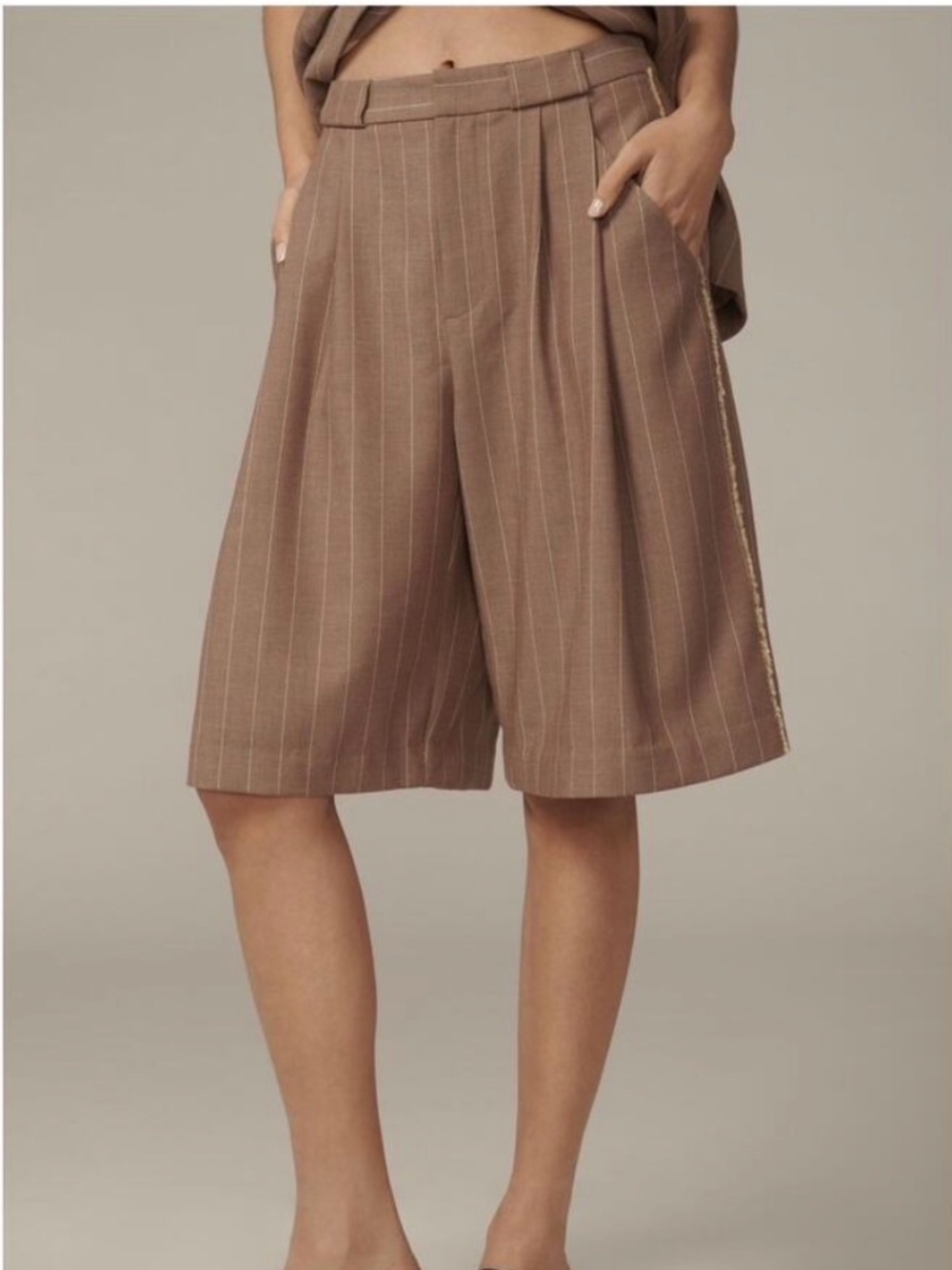 Anthropologie Pin Striped Trouser Shorts
